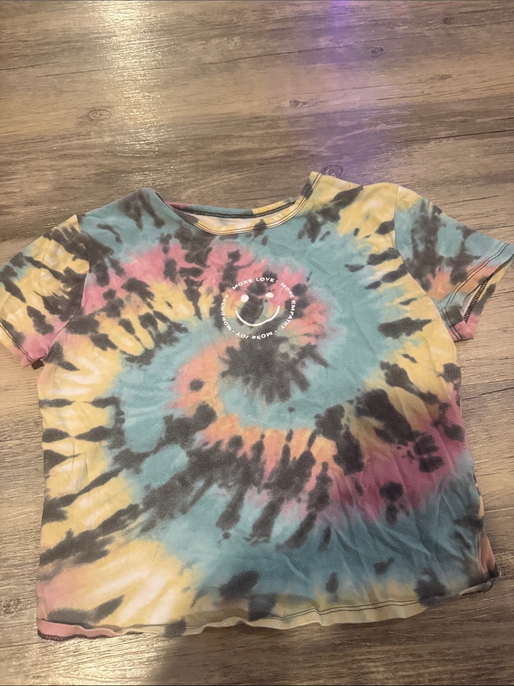 Hollister Spiral Tie-Dye Tee in Blue, Yellow, Pink, Black